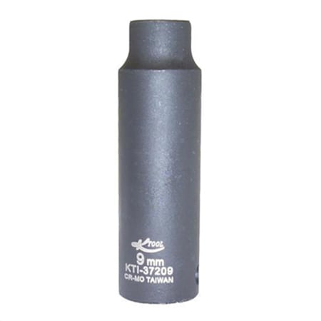 K-Tool International 3/8" Drive, 9mm Size, Metric Socket, 6 Points, 3/8"Dr, 9mm, 6Pt, Deep KTI-37209
